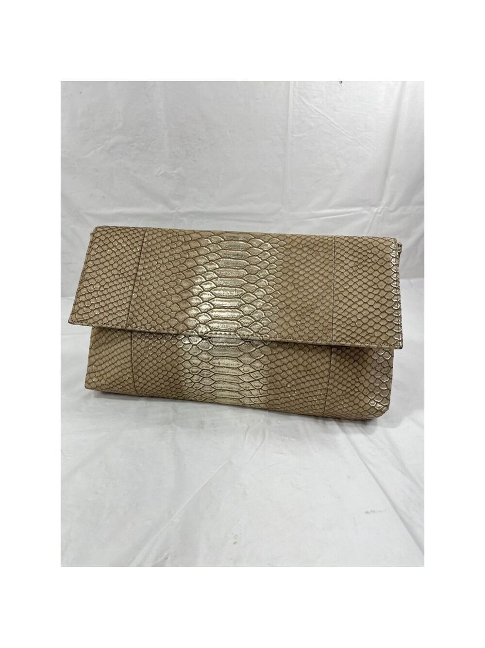 Madison West Los Angeles Gold Vegan Leather Crossbody/Clutch Handbag